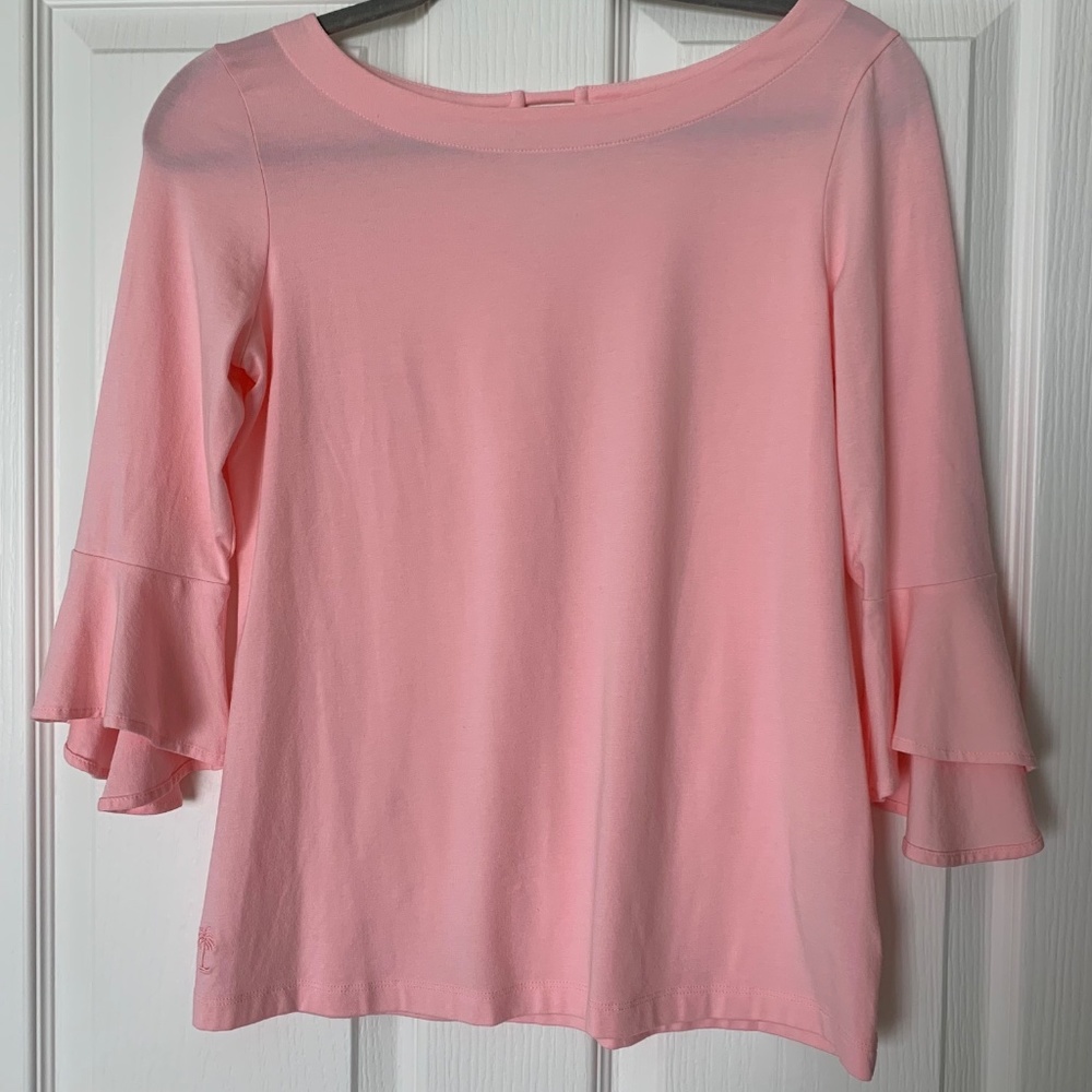 Lilly Pulitzer Fontaine Top XS Worn Once Paradise Pink New Condition